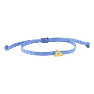 Handmade geometric triangle bracelet in 925 silver on flat macramé cord, Chase the Sun Boho Luxe Jewellery